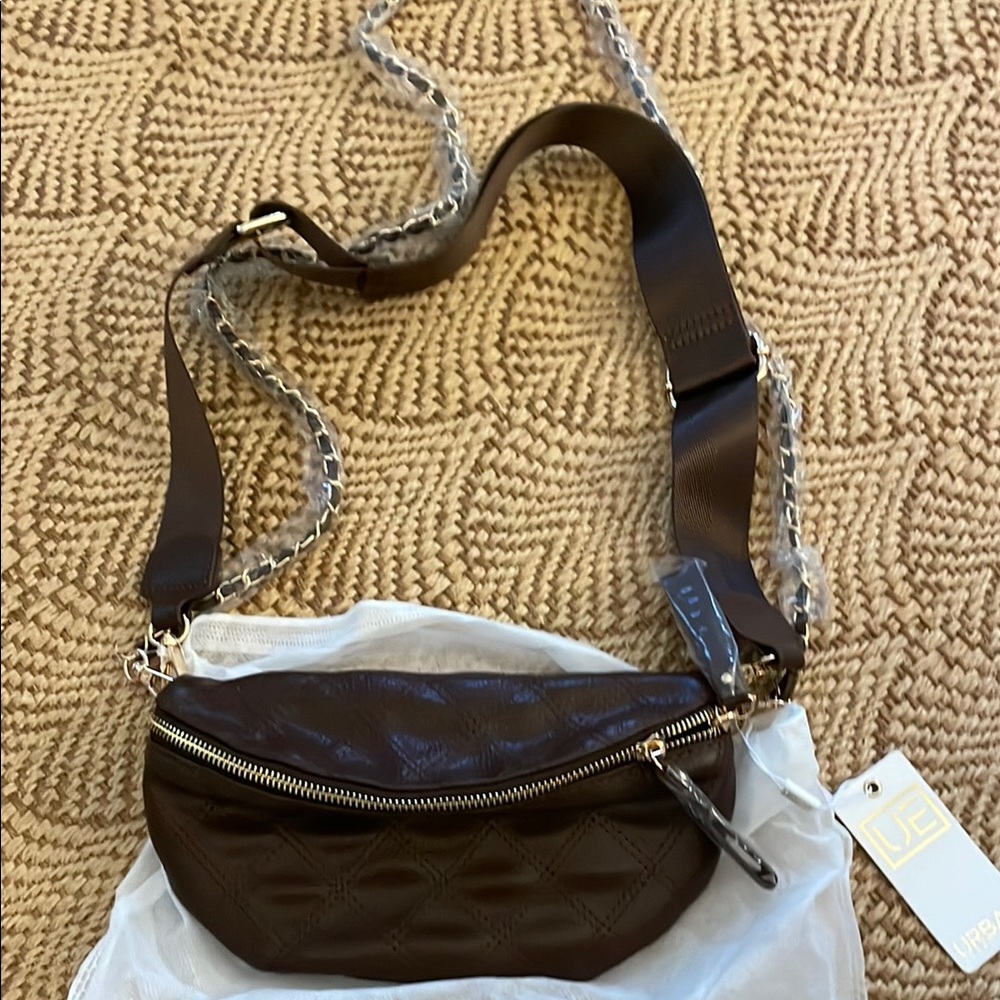 Brand new Urban Expressions Brown Crossbody Bag with Curved Silhouette